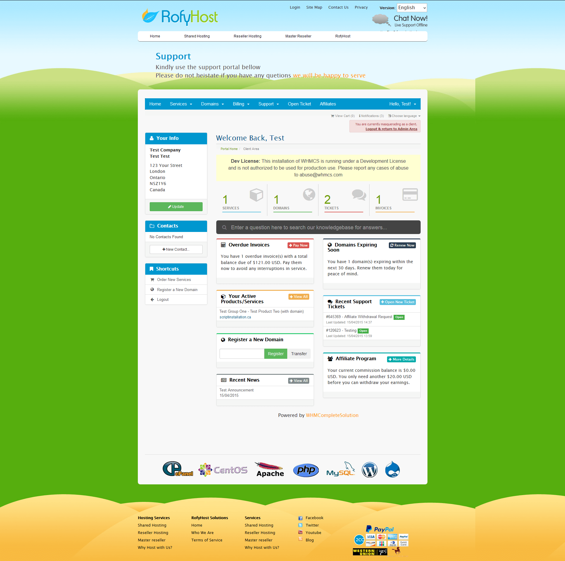 WHMCS Integration