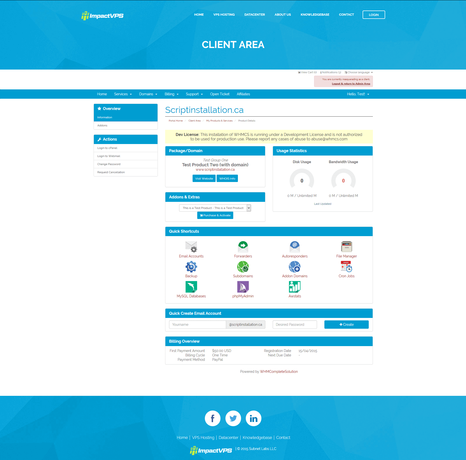 WHMCS Integration